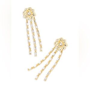 Kendra Scott x Emily Travis Gold Cameron Statement Earrings in White Crystal